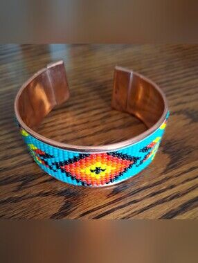 Cuff Copper Beaded Native Design